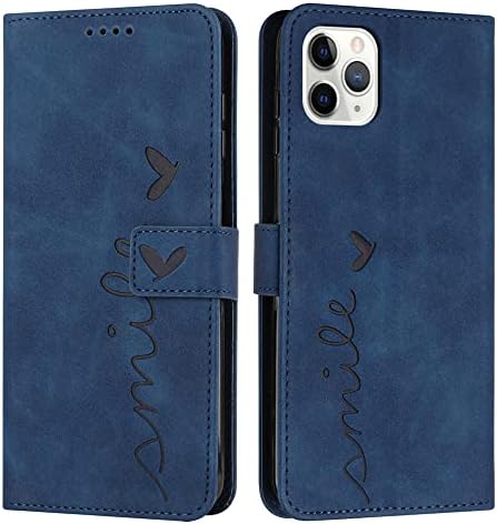 IVY [Smile Love [okretanje Postolja za noge][traka za rame] [PU Koža]-torbica za novčanik za iPhone 13 Pro uređaje - plava