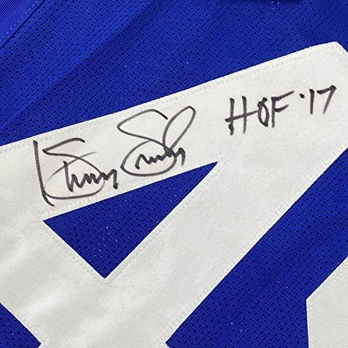Uokvireni autogramirani / potpisan Kenny Easley 33x42 Hof 17 Seattle Blue Fudbalski dres JSA COA