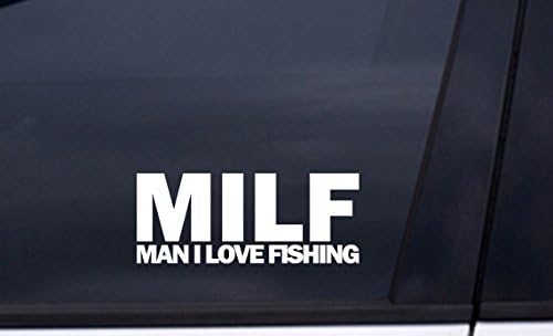 Čovjek volim ribolov vinil decal 2.5x6 bijele milf rod kolut crappie naljepnica