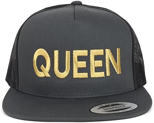 Moderna prodavnica odjeće King and Queen Gold vezena mrežasta kapa sa 5 ploča s ravnim novčanicama