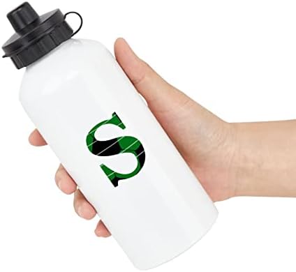 Yelolyio Soccer Teksture Aluminijumska sportska boca za vodu - Soccer Početno slovo S Reusable Gym Putni