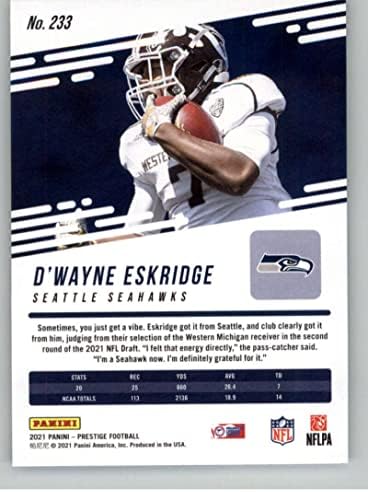2021 Panini Prestige # 233 d'Wayne Eskridge RC Rookie Seattle Seahawks NFL fudbalska trgovačka kartica