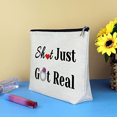 Funny Engagement Gifts Makeup Bag For Women Bride To be Gifts for Her Wedding Gifts for Bride Cosmetic Bag