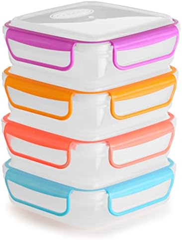 K& C - 4 Pakovanje Sandwich kontejneri - za višekratnu upotrebu, BPA besplatno plastike, Snap poklopci sa
