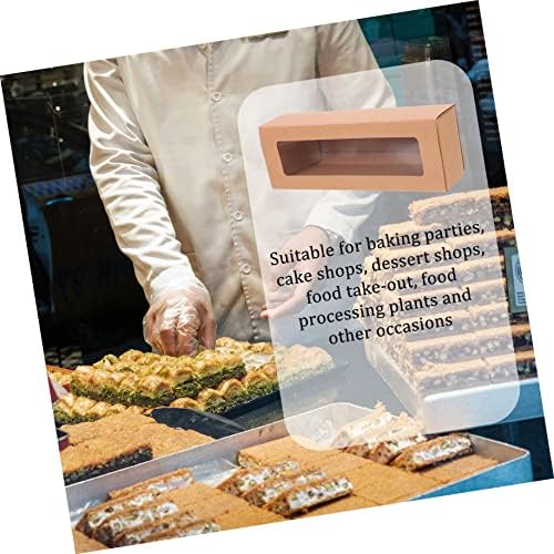ZERODEKO 10PCS kutije za domaćinstvo Kućište Kraft muffin Delicijski nosači Kućna kartona Favorizirajte desertni kruh kolačići zamotavanje Clear Torta Multifunkcijski prozor sa trgovinom