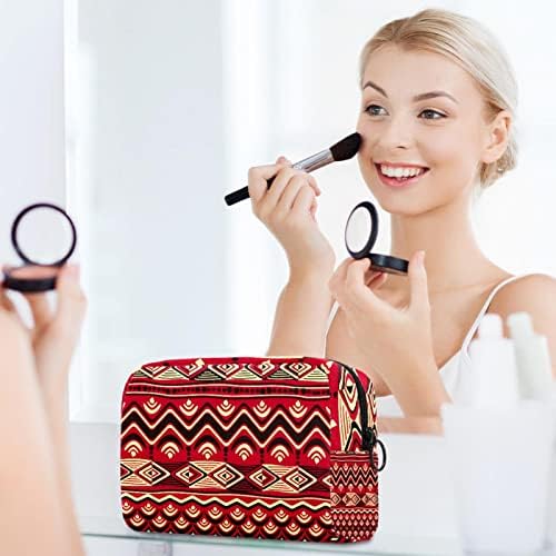 Tbouobt pokloni za muškarce Žene šminke torbe toaletne torbice Male kozmetičke torbe, crveno retro afričko