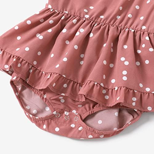 Focamia Pink V izrez Ruffle s kratkim rukavima za spajanje leptira i cvjetna haljina za printu za mamu i