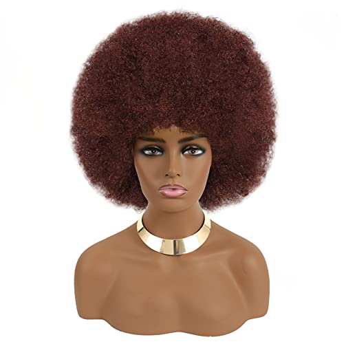 Anogol kapa za kosu Afro Kinky kovrčava perika vino crvena kovrčava perika za crne žene bordo crvena Disco