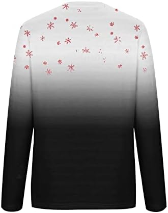 Ženske božićne majice Moda 2023 Novogodišnja posada dugih rukava dugih rukava snježne pahuljice