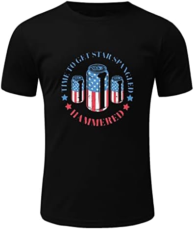 Ubst Muške patriotske kratke majice Summer American Flag Pismo Ispis Crewneck Ležerne prilike Labavi modni