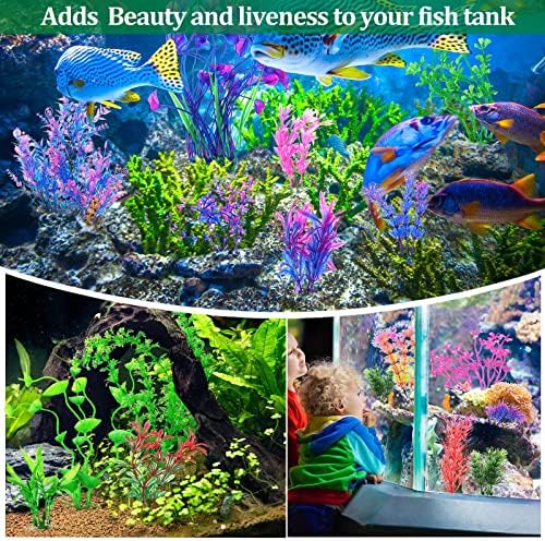 58 kom Umjetna akvarijska biljka Plastična dekoracija akvarijuma oprema za akvarijum dodatna oprema za vodene