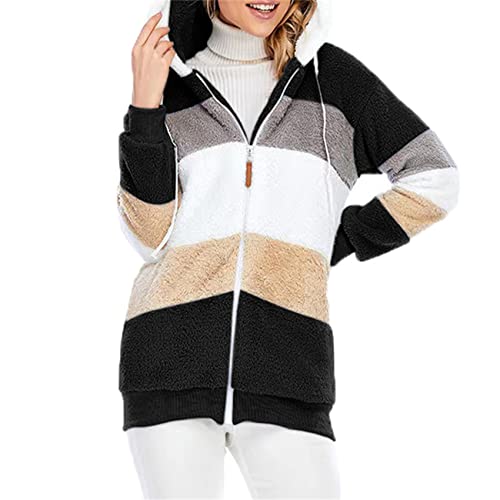 Ženska jakna od lažnog krzna sa kapuljačom zakopčajte mutne čupave jakne Ženski modni zimski kaput 2022