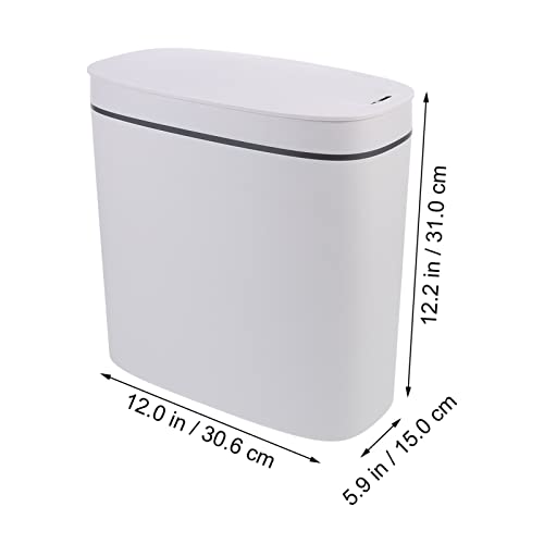 LIFKOME kanta za smeće za kupatilo bez dodira sa poklopcem 14L tanak senzor pokreta Plastična uska kanta za smeće Automatski senzor za domaćinstvo kanta za smeće za spavaću kuhinjsku kancelariju