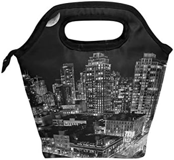 Vipsk torba za ručak čista crna kutija za ručak u urbanom stilu, vodootporna torbica za piknik na otvorenom torbica za ručak torbe za ručak sa patentnim zatvaračem, Crna