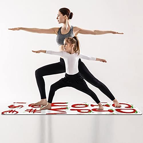 Debela neklizajuća Vježba & amp; fitnes 1/4 prostirka za jogu sa slovima Abeceda dizajn jagoda Print za Yoga Pilates & amp; Vježba fitnesa na podu