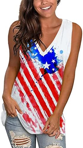 4. jula Patriotski vrhovi, 2023. majice za žene modne američke zastave Top stripes majice Neovisnosni dan Bluze