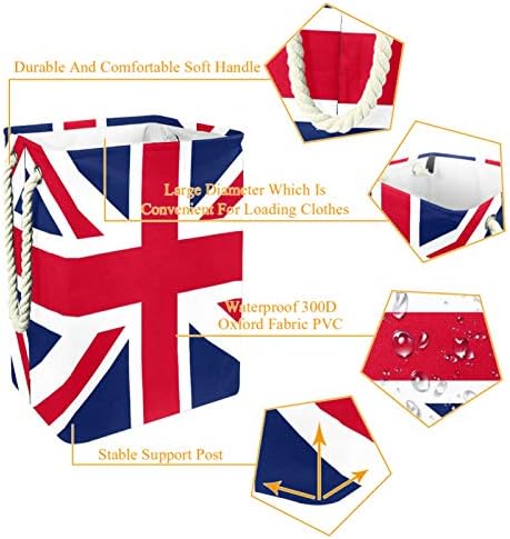 DEYYA vodootporne korpe za veš visoke čvrste sklopive zastave Ujedinjenog Kraljevstva Britanska korpa za