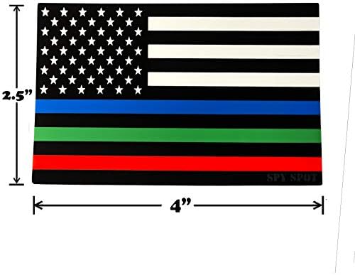 Spy Spot Set 4 američka zastava SAD plava linija za provođenje zakona Zelena linija podrška vojna crvena