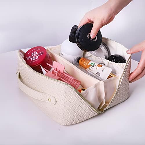 Torbe za šminke za žene, kožna kozmetička torba velikog kapaciteta Vodootporna toaletna torba Travel Make