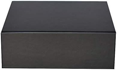 Jednostavna crna magnetska velika poklon kutija 10 x 10 x 3inches | Set od 3 | Dekorativna čvrsta luksuzna kutija srušena i slaganja sa priloženim poklopcem