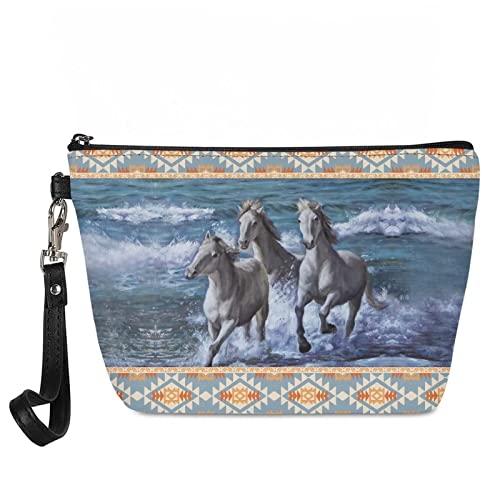 Xhuibop Aztec Southwestern Horse kozmetička torba za žene praznični pokloni Love Horse Girls olovka torba