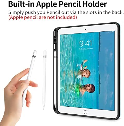 Bukoor iPad 10.2 9. generacijski slučaj, 10,2 inčni iPad Case 8. 7. Gen 2021/2020 20118 sa držačem olovke, PU kožom, mekani TPU nazad Auto za spavanje / buđenje, zeleno