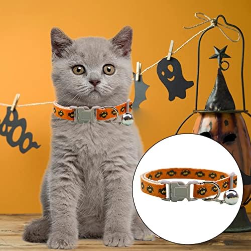 Vefsu ogrlica za mačke Halloween Breakaway sa zvonastim ovratnicima od bundeve za mačke lančani ovratnik