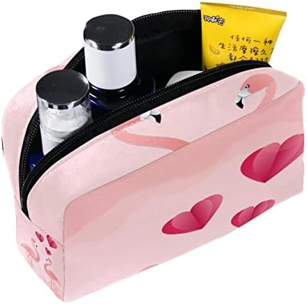 Tbouobt kozmetičke vrećice za šminke za žene, male šminke torbice za putne torbe, ružičasti flamingo Par