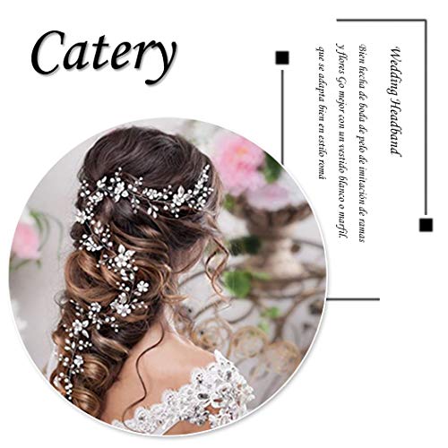 Catery cvijet Bride vjenčanje traka za glavu Gold Crystal Hair Vine Pearl pletenica Headpiece Bridal Hair