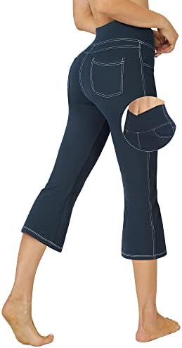 G4Free Capri pantalone za žene Cross struk Bootcut Yoga hlače Strechy Capri gamaše sa 4 džepa