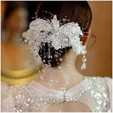 SJYDQ korejski čipkasti šljokice mladenke za mladenke za kosu, prekrasan joker kristalni pribor za vjenčanje