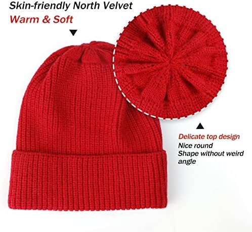 Koreshin ženski Beanie Hat zimski kabel pletiv šešir toplog manžednog šešira Chunky snježni šešir modna