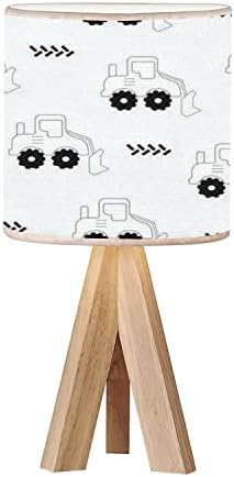 Stativ noćni stol stolna lampa ručno nacrtana crno-bijela Buldožer iz crtića bešavna djeca smiješni Print