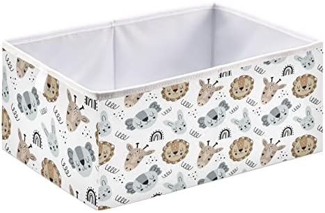 CaTaKu Lion Animal Heads Cube Storage Bins za organizaciju, pravougaone kocke za odlaganje tkanine ormari