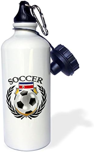 3Droza Costa Rica Soccer Lopta sa ventilatorom Crest Flip slame Boca vode, 21 oz, bijela