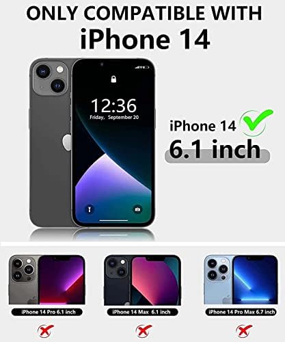Wtukmo futrola za Apple iPhone 14 futrola 6,1 inča 2022, nojeva teksturna koža Magnetic Flip Folio stent