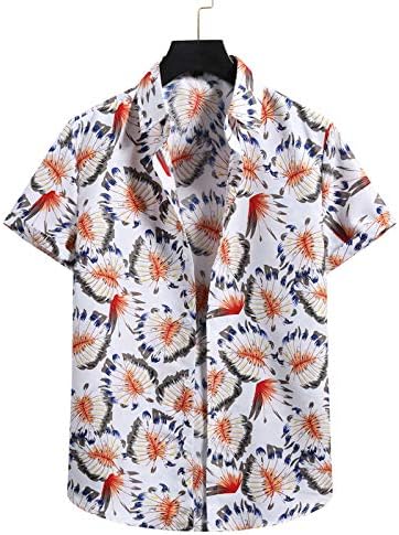 Muške košulje za ljeto kratki rukav havajska košulja Tropski Print Casual Button Down Aloha majica Tops