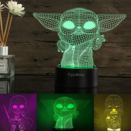 3d iluzija Star Wars noćno svjetlo za djecu - 3 uzorak i 16 promjena boje dekor lampa - Star Wars Igračke & amp; Pokloni za dječake djevojčice i Star Wars navijači