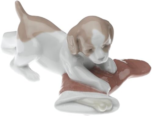 Nao štene's božićni porcelan figurica sa limenom poklon kutijom