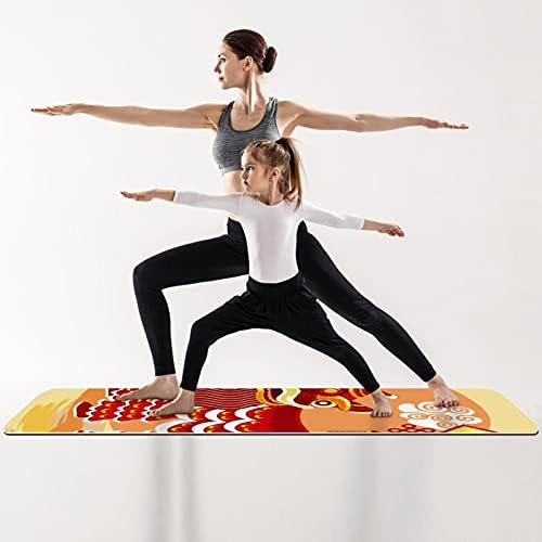 Debeli non Slip Vježba & fitnes 1/4 yoga mat sa tradicionalnim kineskim Lion Dance Festival pozadini Print za Yoga Pilates & Pod Fitness vježbe