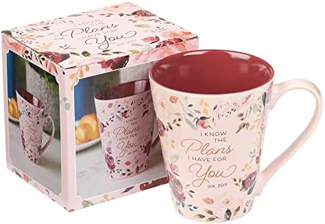 Christian Art pokloni utješno Rosy keramike pismu kafa & čaj šolja za žene: Znam planove - Jeremiah 29:11