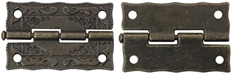 YHXIXI Antique Brončani namještaj Dekorativni hardver Pravokutnik desni HASP zasun i urezani komplet šarke za drvenu kutiju nakita
