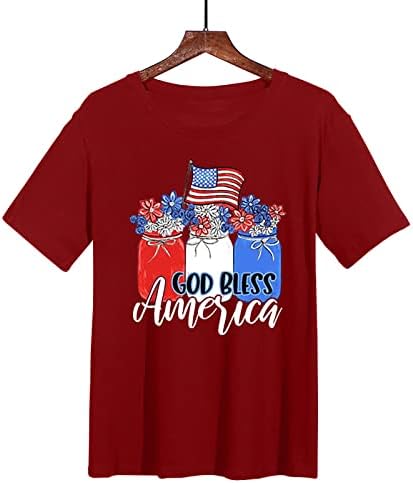 2023 NOVO MENS grafički tees casual majica 3D 4. srpnja Zastava uzorak Vintage T majica Majica Men Turtleneck