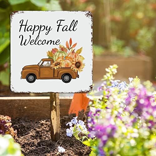 Jesenja narančasto farme metal znak bundeve suncokret javor list limenog znaka Happy Fall Dan zahvalnosti