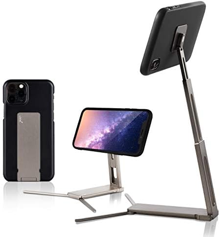 Pogled na čelik - Stalak za mobitel za stol, iPhone, Android, Male tablete - Sklopivi, podesivi po visini,