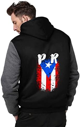 Baikutouan Puerto Rico PR zastava Muški duksevi Debela tople obloge Duks sa kapuljačom sa zatvaračem Casual