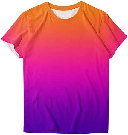 Ženski vrhovi za ljeto 2023. majica s kratkim rukavima, modni blok u boji Ležerne prilike plus veličina