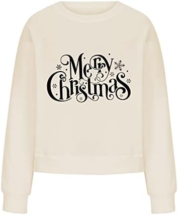 NOKMOPO božićne dukseve za žene Ženska casual modni božićni ispisani pulover s dugim rukavima