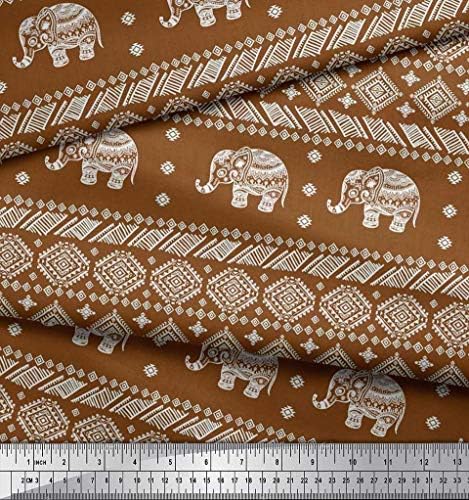 Soimoi pamučna tkanina za dres Aztec & Tribal Elephant Animal fabric Prints by Yard 58 inch Wide