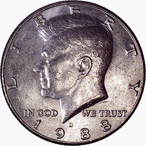 1988 D Kennedy Polu dolar 50c o necrtenom